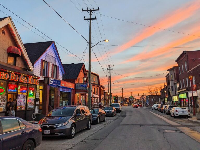 Storefronts at Sunset